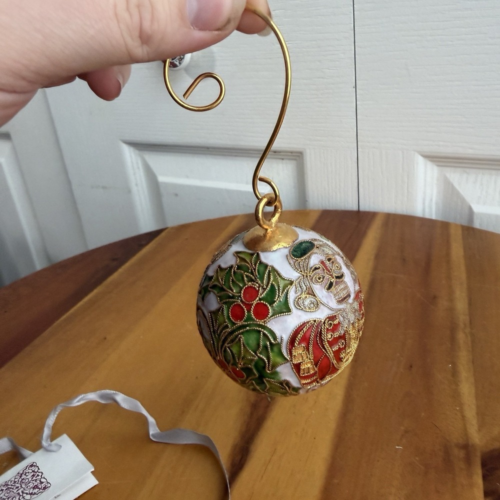 NYCO Enamel Cloissone‎ Nutcracker Mistletoe Christmas Ornament Cottage Gift